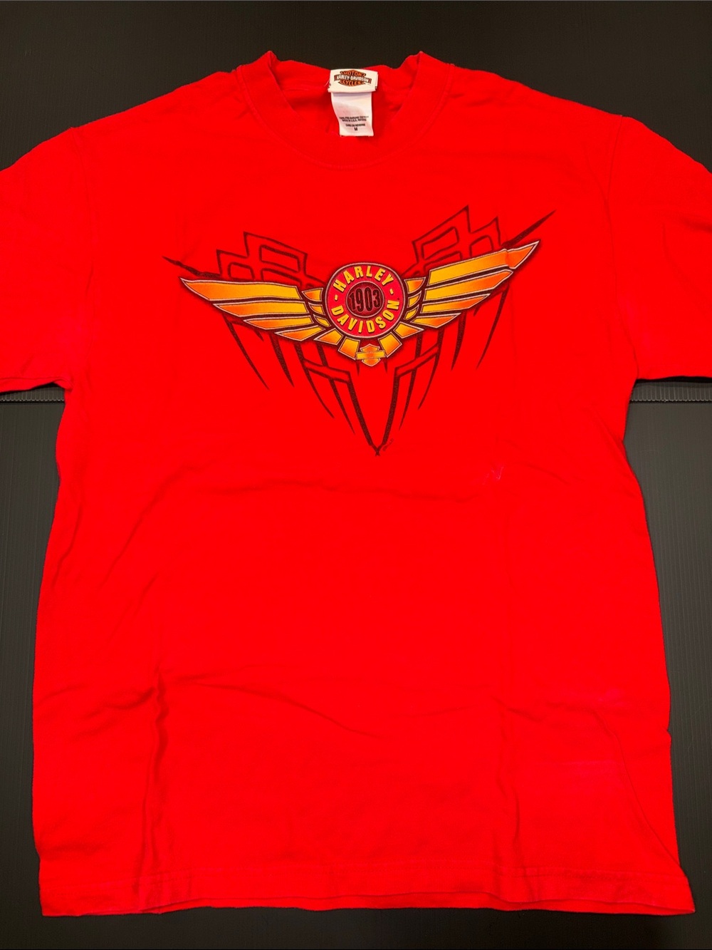 Harley-Davidson Red Short Sleeve Tee with Winged Emblem